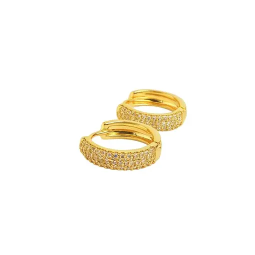 ARGOLA FRENTE 3 FILETES VERSO LISO 4MM | BANHADO EM OURO 18K