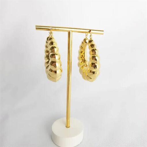 ARGOLA EM GOMOS LISAS FECHO ITALIANO|4,4CM|BANHADO EM OURO 18K