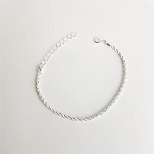 PULSEIRA 17CM+5CM CORDAO BAIANO 3MM B.PRATA