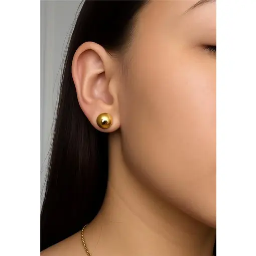 BRINCO BOTAO LISO | BANHADO EM OURO 18K