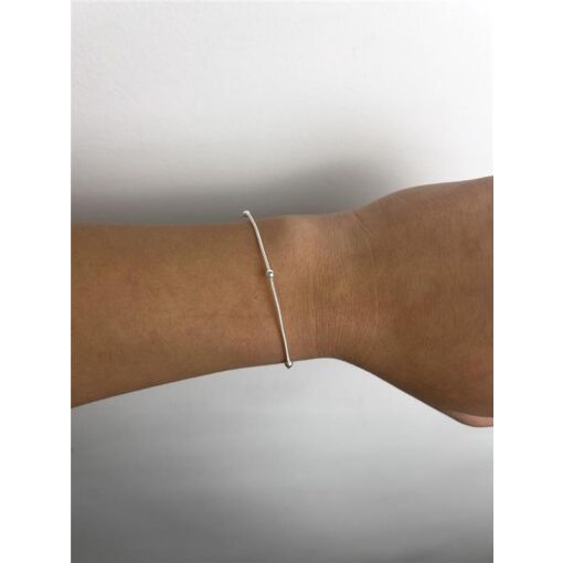 PULSEIRA RABO DE RATO COM MINI ESFERAS 2MM | BANHO DE PRATA