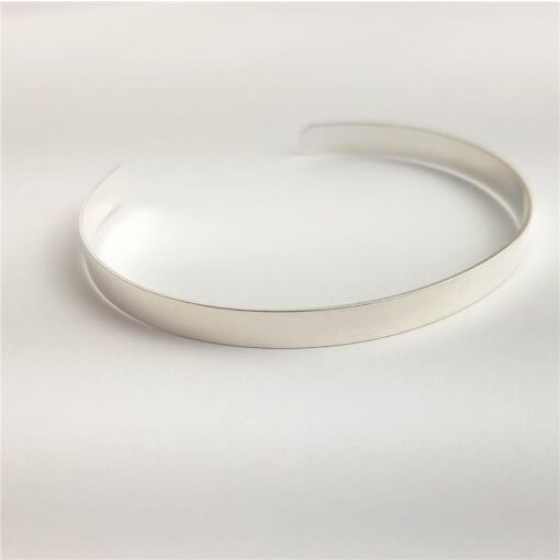 BRACELETE CHAPA LISA ABERTO 5MM  | BANHO DE PRATA