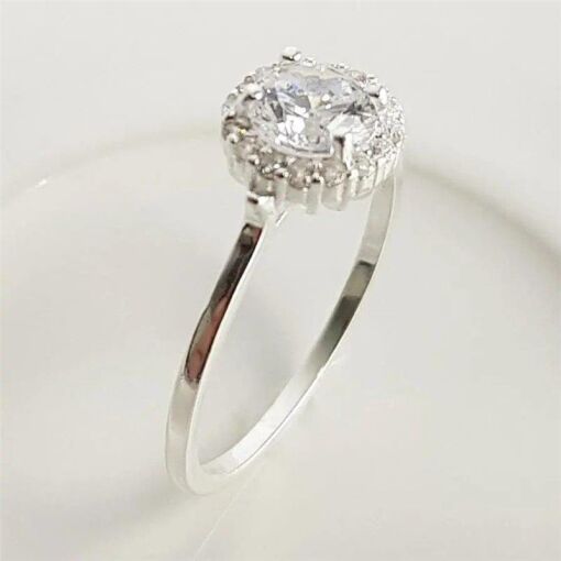 ANEL SOLITARIO CRISTAL C/GARRINHAS REDOR CRAV P925