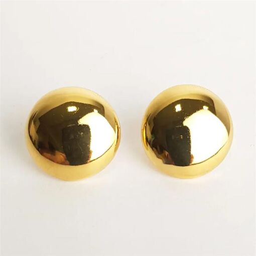 BRINCO BOTÃO|1CM|BANHADO EM OURO 18K