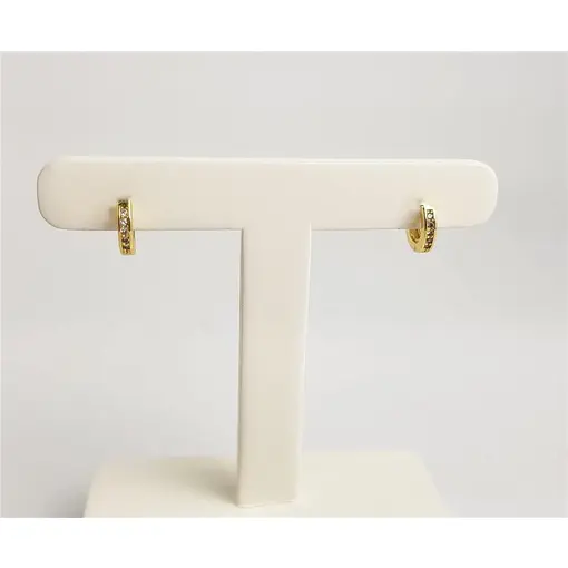 ARGOLA 8MM FRENTE CRAVEJADO ARO LISO | BANHADO EM OURO 18K