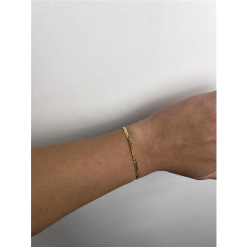 PULSEIRA FITA TRANÇADA 3MM | BANHADO EM OURO 18K