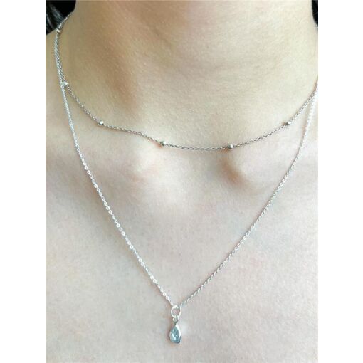 COLAR ELO BAILARINA PG GOTA CRISTAL |45CM| PRATA 925