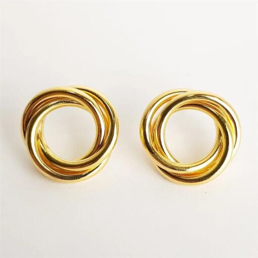 BRINCO EM ARO ENTRELAÇADO|1,7CM| BANHADO EM OURO 18K