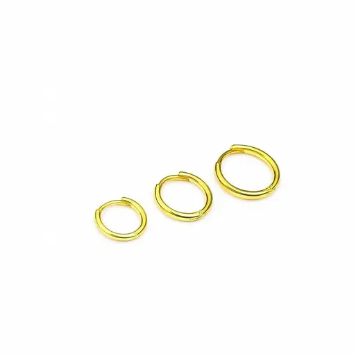 TRIO ARGOLAS LISAS 1MM | BANHADO EM OURO 18K