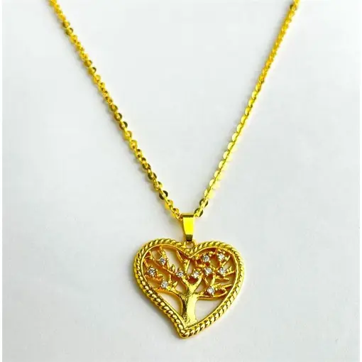 COLAR ELO BAILARINA GROSSO PINGENTE CORAÇÃO VAZADO LISO CENTRO Á