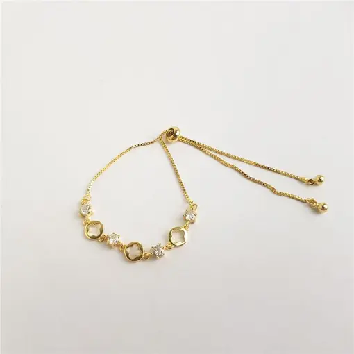 PULSEIRA REGULÁVEL VENEZIANA PINGENTE CRISTAL INTERCALADO COM AR