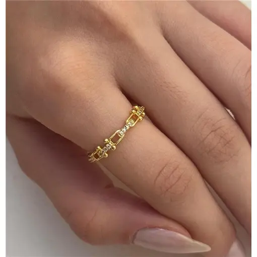 ANEL ARO LISO FRENTE AROS EM `U` INTERCALADOS COM FILETE CRAVEJA