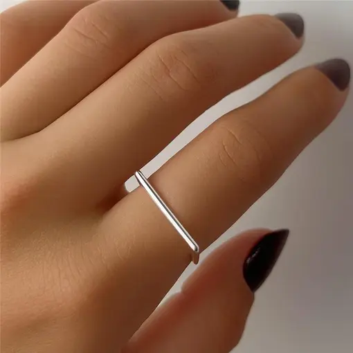 ANEL ARO LISO FRENTE RETA 1MM | BANHO DE PRATA