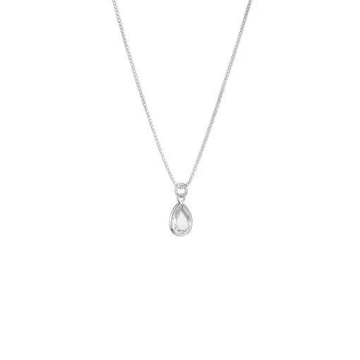COLAR VENEZIANA PG CRISTAL GOTA | BANHO DE PRATA