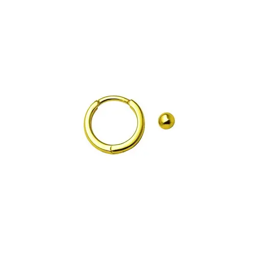 DUPLA ARGOLA LISA MINI ESFERA | BANHADO EM OURO 18K