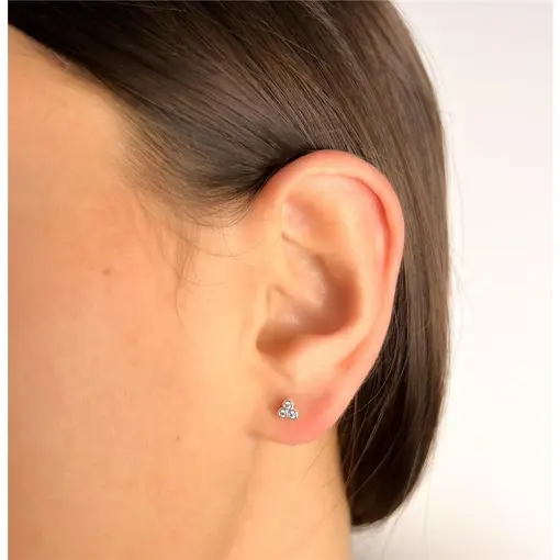 BRINCO EM 3 ZIRCÔNIA CRISTAL REDOR ARO LISO | BANHO DE PRATA