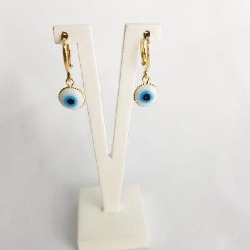 ARGOLA COM PINGENTE DE OLHO GREGO|BANHADO EM OURO 18K