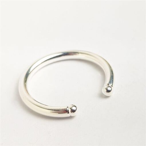 PIERCING EM TUBO LISO ESFERA NA PONTA| 1,9CM| BANHO DE PRATA
