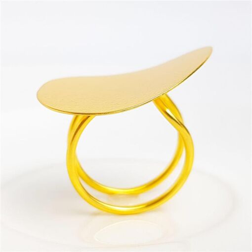 ANEL ARO DUPLO CHAPA OVAL LISA | BANHADO EM OURO 18K