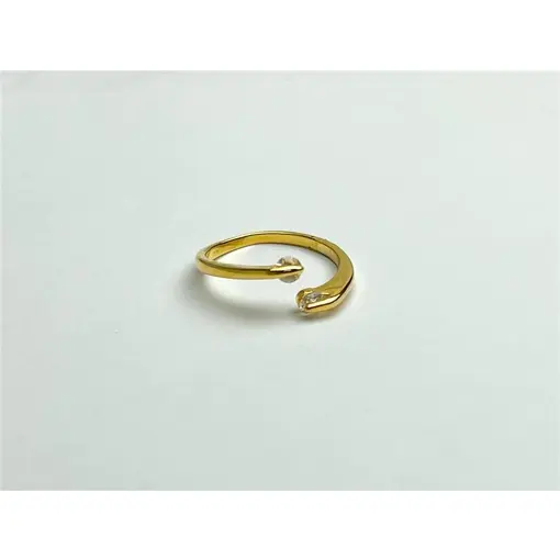 ANEL REGULÁVEL ARO LISO PONTAS EM ZIRCÔNIAS ENCAIXADAS | BANHADO