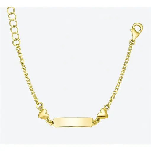 PULSEIRA INFANTIL ELO PORTUGUÊS COM PLACA LISA LATERAL 2 PINGENT