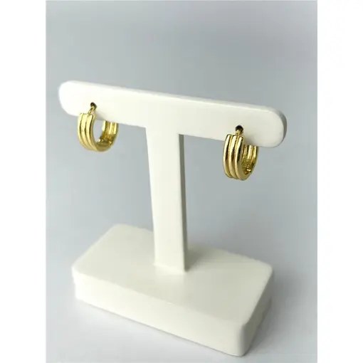 ARGOLA COM DETALHES LISOS | BANHADO EM OURO 18K