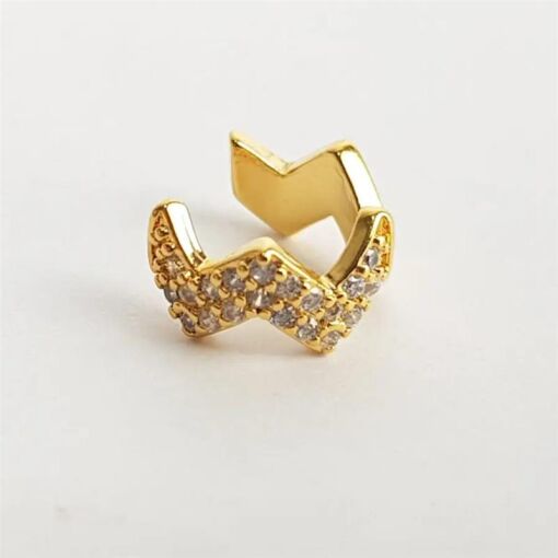 PIERCING FAKE 1,1CM ZIGZAG METADE LISO/CRAV