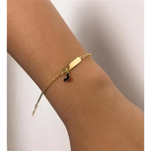 PULSEIRA INFANTIL COM PLACA LISA CORAÇÃO VAZADO PG RÉPLICA DESEN