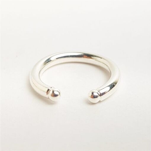 PIERCING EM TUBO LISO ESFERA NA PONTA| 1,9CM| BANHO DE PRATA