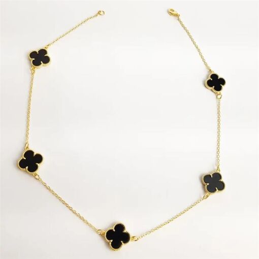 COLAR 40CM ELO BAIALRINA PG 5 TREVOS RESINA PRETO