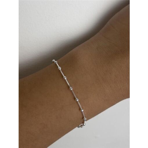 PULSEIRA VENEZIANA COM MINI ESFERAS 2MM | BANHO DE PRATA