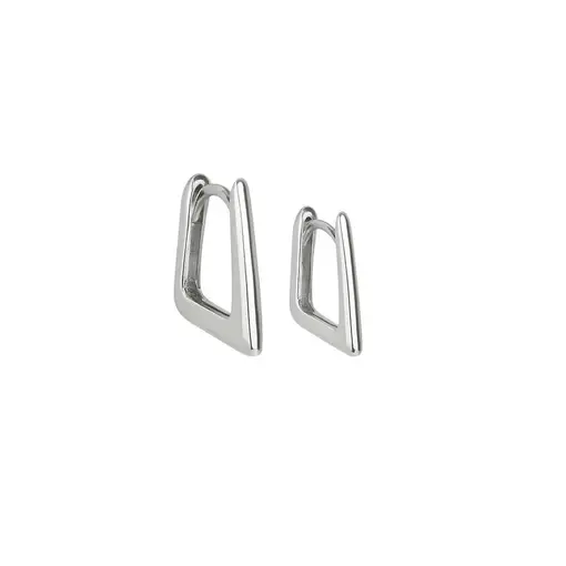 DUPLA ARGOLA FRENTE RETA TRIANGULAR | BANHO DE PRATA