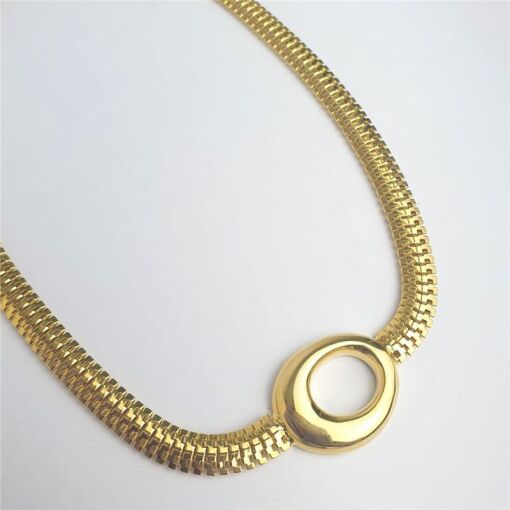 CHOKER SALAMANDRA VAZADA ENTREMEIO OVAL 2C | 30+10CM | BANHADO E