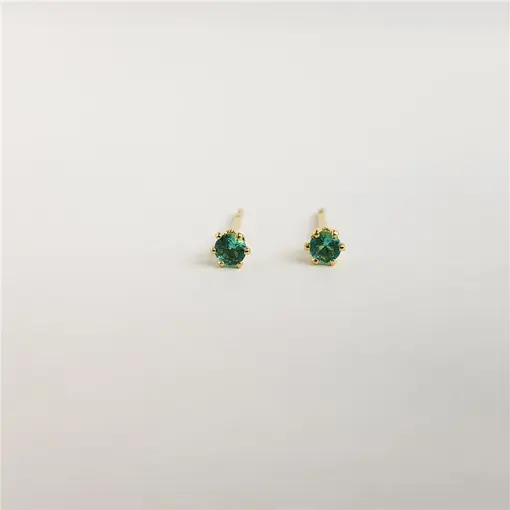 BRINCO PONTO DE LUZ VERDE CLARO | BANHADO EM OURO 18K