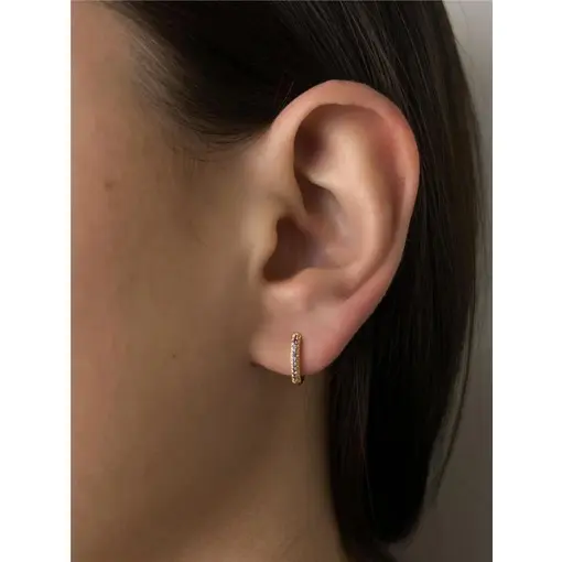 ARGOLA ARO LISO FRENTE ZIRC CRISTAL LILAS | BANHADO EM OURO 18K