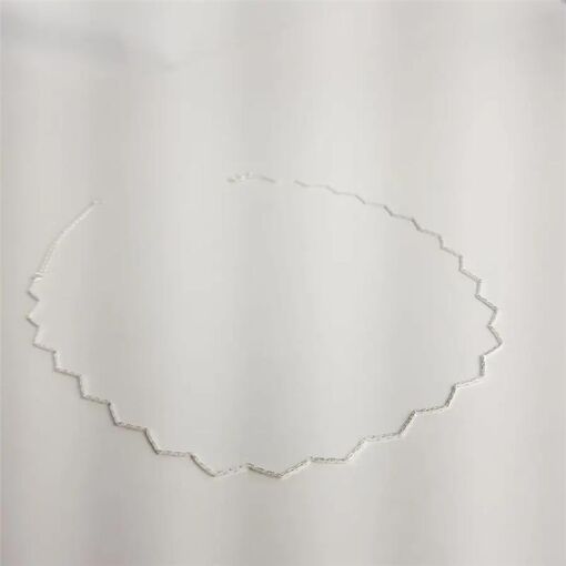 CHOKER FI0 CABELO DE ANJO EM ZIG-ZAG| 40+3CM| BANHO DE PRATA