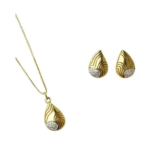 CONJUNTO COLAR VENEZIANA PG GOTA LISA DETALHES EM LINHAS VAZADO