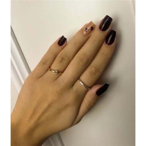 ANEL ARO LISO FRENTE ZIRCÔNIA CRISTAL 3MM 4 GARRINHAS |  BANHADO