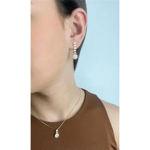 CONJUNTO VENEZIANA E PG GIRASSOL CRAVEJADO | BANHO DE PRATA