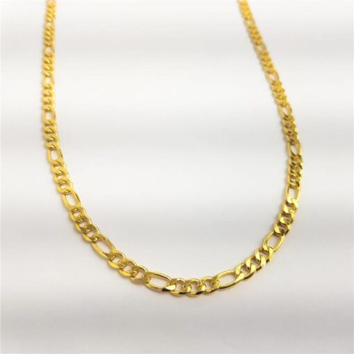 CORRENTARIA FINA TRÊS ELOS FECHO GAVETA | BANHADO EM OURO 18K