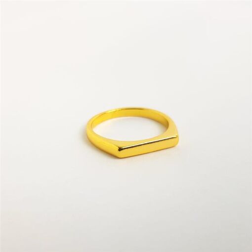 ANEL ARO LISO FRENTE RETA 2MM  VERSO REDONDO | BANHADO EM OURO 1