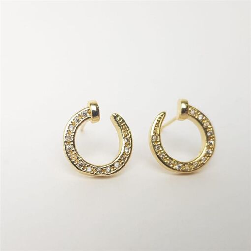 BRINCO PREGO REDONDO ABERTO CRAVEJADO | BANHADO EM OURO 18K