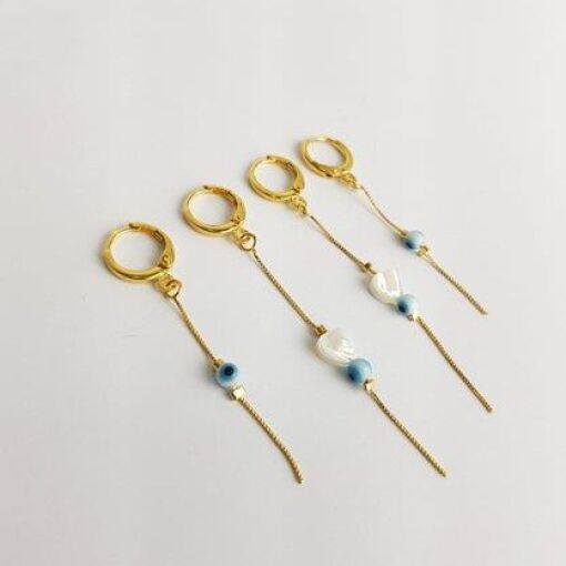 DUPLA ARGOLA CLICK FIO VENEZIANA COM OLHO GREGO|BANHADO EM OURO