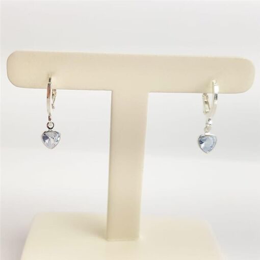 BRINCO ARGOLA CLICK PG CORAÇÃO CRISTAL |  BANHO DE PRATA