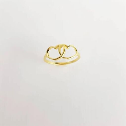 ANEL CORACOES LISOS ENTRELACADOS