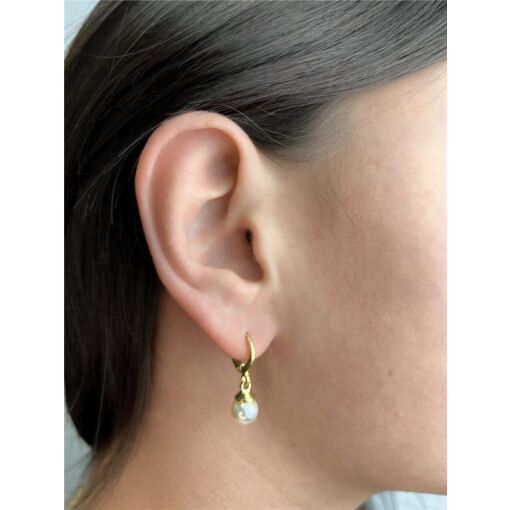 ARGOLA C/PINGENTE 9MM PEROLA LISA