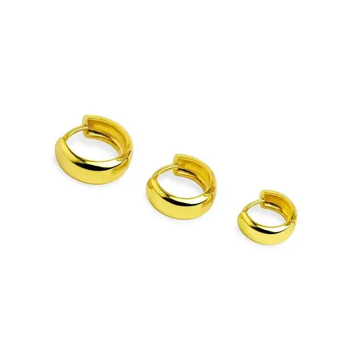 TRIO ARGOLAS LISA 6MM | BANHADO EM OURO 18K
