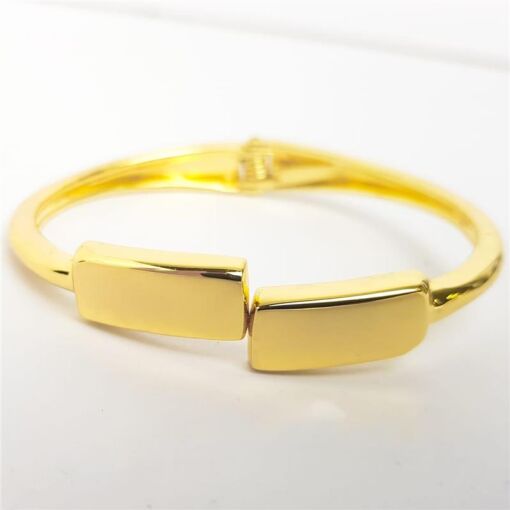 BRACELETE ARO LISO PONTAS EM RETÂNGULO | SEM GARANTIA
