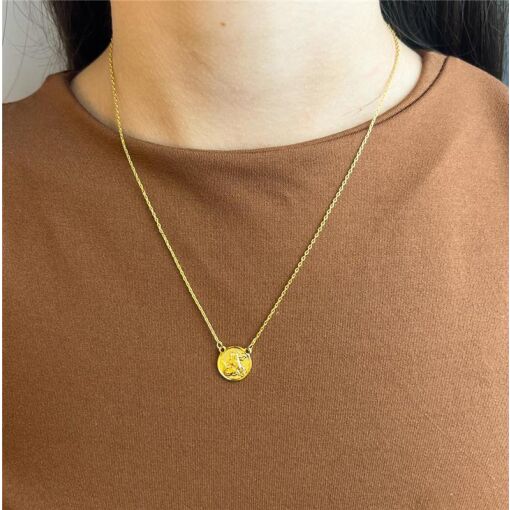 COLAR ELO CADEADO MEDALHA SÃO JORGE | BANHADO EM OURO 18K
