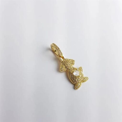 PINGENTE CACHORRO CRAV/ZIRC CORACAO COLORS|3CM|BANHADO EM OURO 1